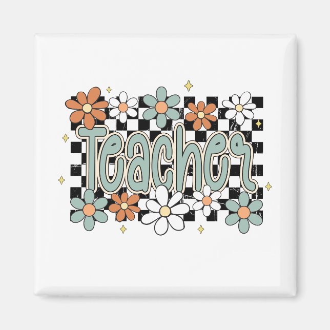 Íman Floral Teacher Magnet (Frente)
