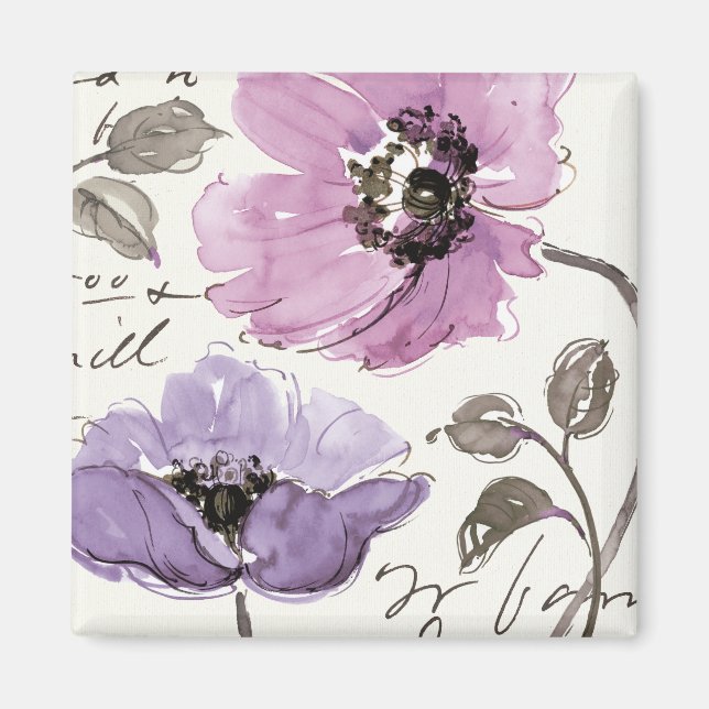 Íman Floral Waltz Plum Watercolor Flowers (Frente)