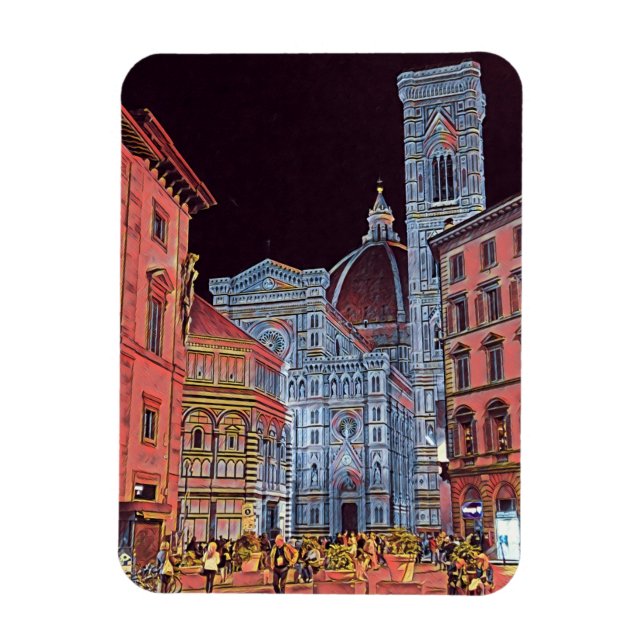 Íman Florença Artista, Itália Street Cena com Duomo (Vertical)