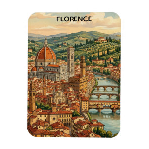 Íman Florença Vintage Itália Toscana Vista da Cidade