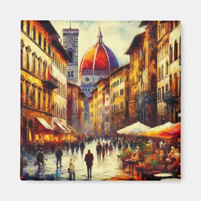 Íman Florence, rua Itália com pintura Duomo (Frente)
