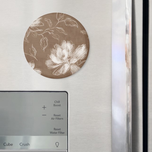 Íman Flores Abstratas Marrons Brancas (In Situ (Fridge))