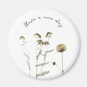 Íman Flores adoráveis com texto personalizável