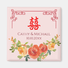 Íman Flores amarelas cor-de-laranja casamento chinês