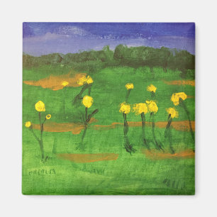 Íman flores amarelas em pintura de campo por jamie magn