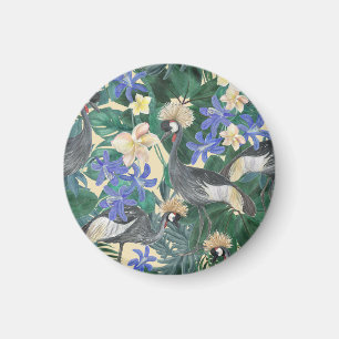 Íman Flores Azuis De Plumeria, Sem Costura.