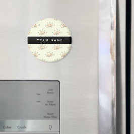 Íman Flores Azuis e Vermelhas, Preto, Seu Nome