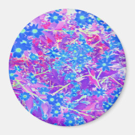 Íman Flores bonito de Azul Violeta e Verde limão