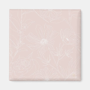 Íman Flores brancas de tendência delineiam design cor-