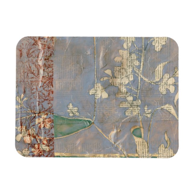 Íman Flores Brancas no Fundo de Newsprint (Horizontal)