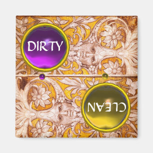 ÍMAN FLORES BRANCOS DOURADOS DE FACE GROTESCA SUJAS LIM