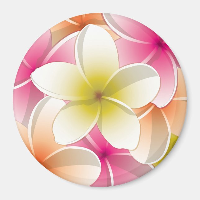 Íman Flores Brilhantes Frangipani/ Plumeria (Frente)