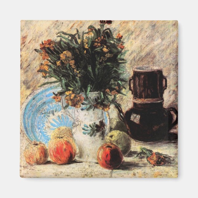 Íman Flores, Cafeteira e Frutas de Vincent van Gogh (Frente)