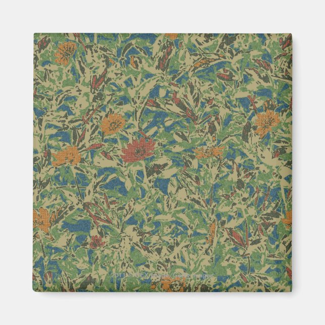 Íman Flores contra padrão de camuflagem de folhas (Frente)