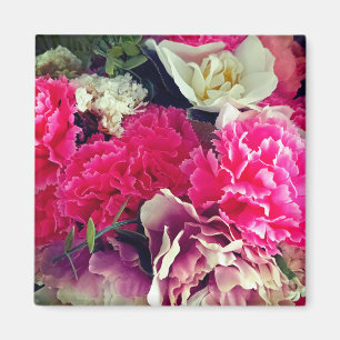 Íman Flores cor-de-rosa e creme Porta copos pedra HM