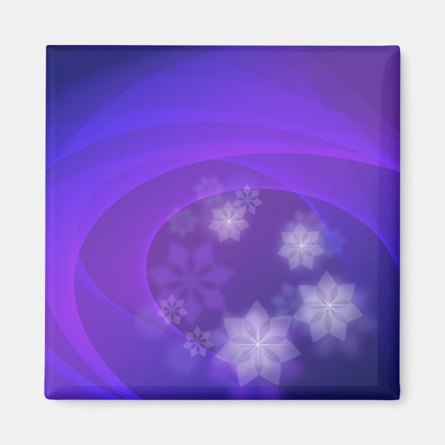 Íman Flores De abstrato No Fundo Do Indigo Dobrado (Frente)