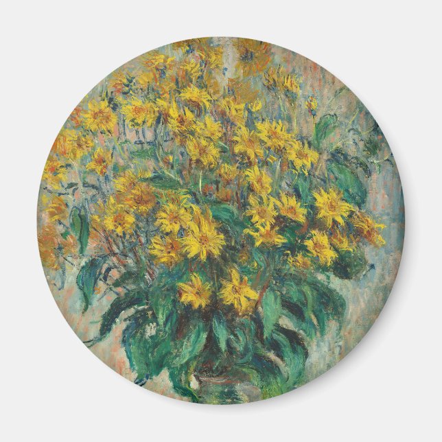 Íman Flores de Alcachofra de Jerusalém por Claude Monet (Frente)