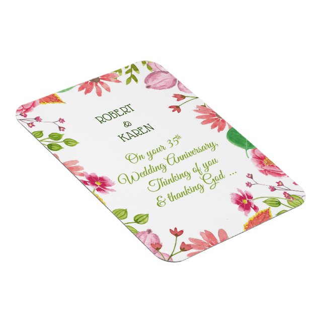 Íman Flores de Aniversário de Casamento Religioso 35 an (Lado Direito)