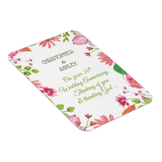 Íman Flores de Aniversário de Casamento Religioso de 20 (Lado Direito)