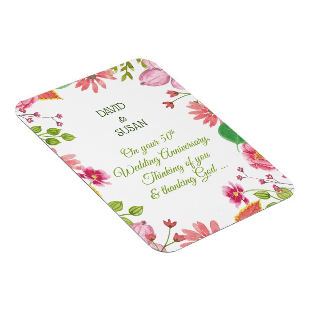 Íman Flores de Aniversário de Casamento Religioso de 50 (Lado Direito)