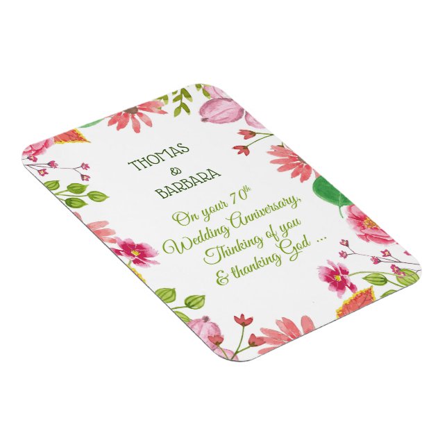 Íman Flores de Aniversário de Casamento Religioso de 70 (Lado Direito)