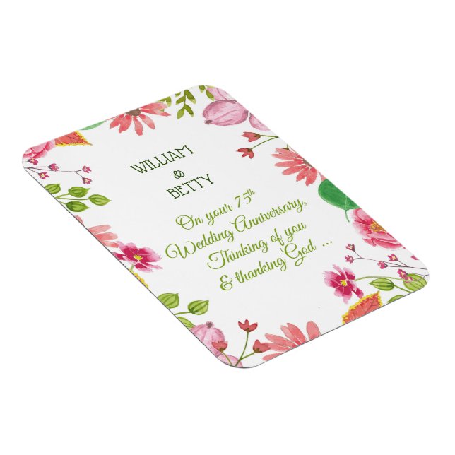 Íman Flores de Aniversário de Casamento Religioso de 75 (Lado Direito)