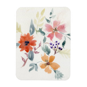 Íman Flores de Aquarela   Arte Pintada À Mão