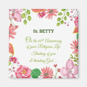 Íman Flores de Aquarela Religiosas do 60º Aniversário
