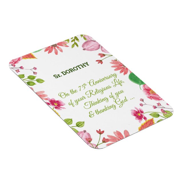 Íman Flores de Aquarela Religiosas do 75º Aniversário d (Lado Direito)