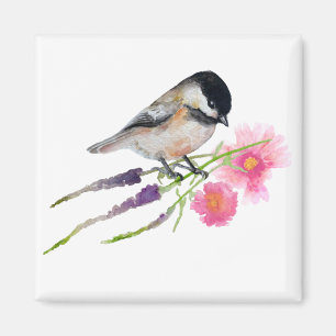 Íman Flores de Aves Chickadee