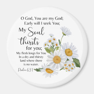 Íman Flores De Camomila De Escritura De Bíblia Psalm 63