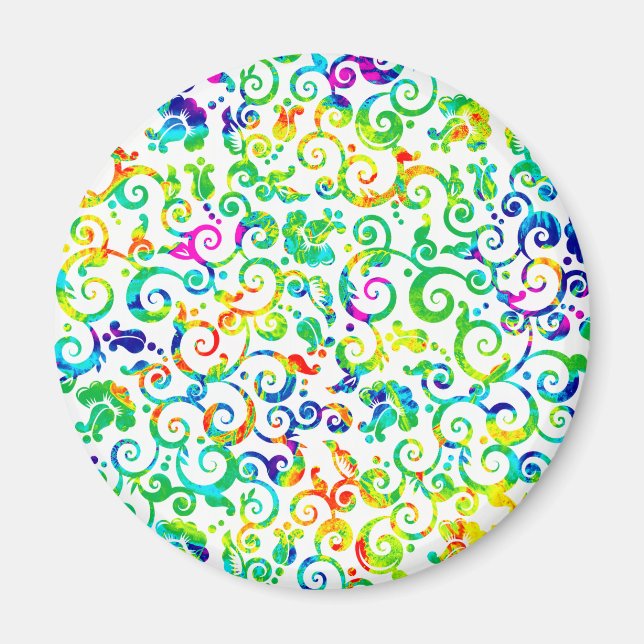 Íman Flores de cor aquosa, de cor branca (Frente)