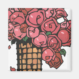 Íman Flores de Deco de Arte Vintage, Rosas de Jardim Ro