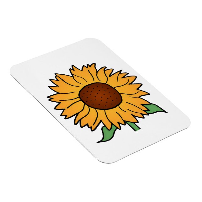 Íman Flores de Desenho Animado, Girassol Floral de Verã (Lado Direito)