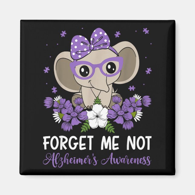 Íman Flores de Elefante de Conscientização do Alzheimer (Frente)