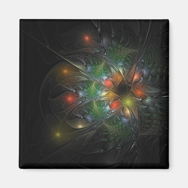 Íman Flores de fantasia fractal suaves e tenra (Frente)