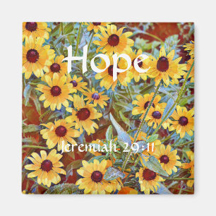 Íman Flores de Fé Jeremiah 29:11 Magneta de flor selva