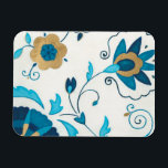 Íman Flores de Indigo Douradas com Fundo Branco<br><div class="desc">Uma Erica J. Vess original,  flores de índigo douradas descansam sobre um fundo branco. Uma pintura simples e sutil que qualquer um adoraria receber como presente!</div>