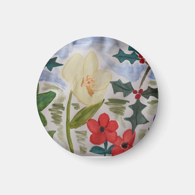 Íman Flores de inverno e anã Holly (Frente)