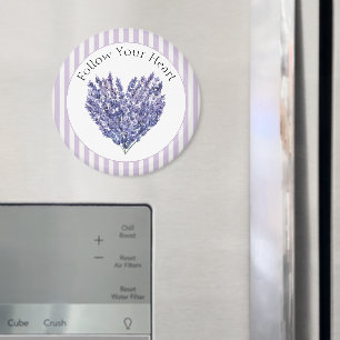 Íman Flores de Lavanda Listras de Coração