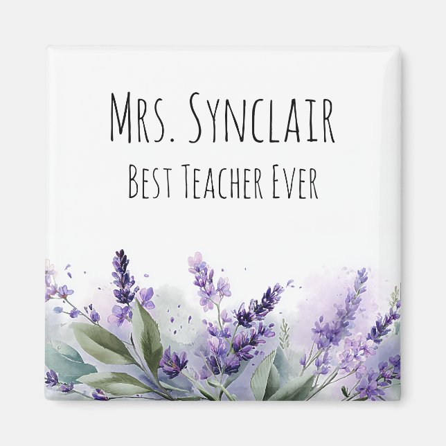 Íman Flores de Lavanda Personalizadas Agradecimento ao  (Frente)