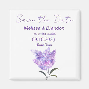 Íman Flores de Lilás Roxo Casamento Floral Rústico