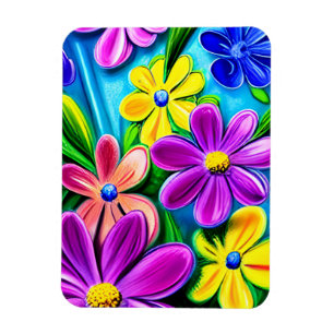Íman Flores de Margarida Coloridas Brilhantes