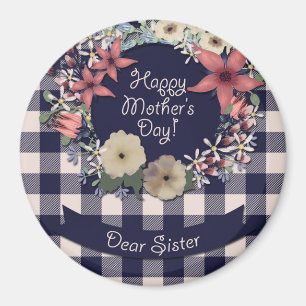 Íman Flores de marinho Azul e Coral   Irmã