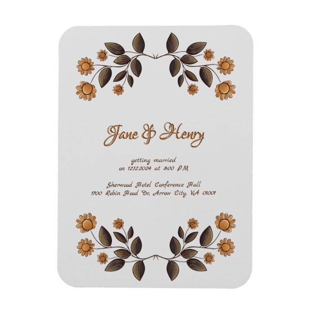 Íman Flores de ouro e Coração (Vertical)