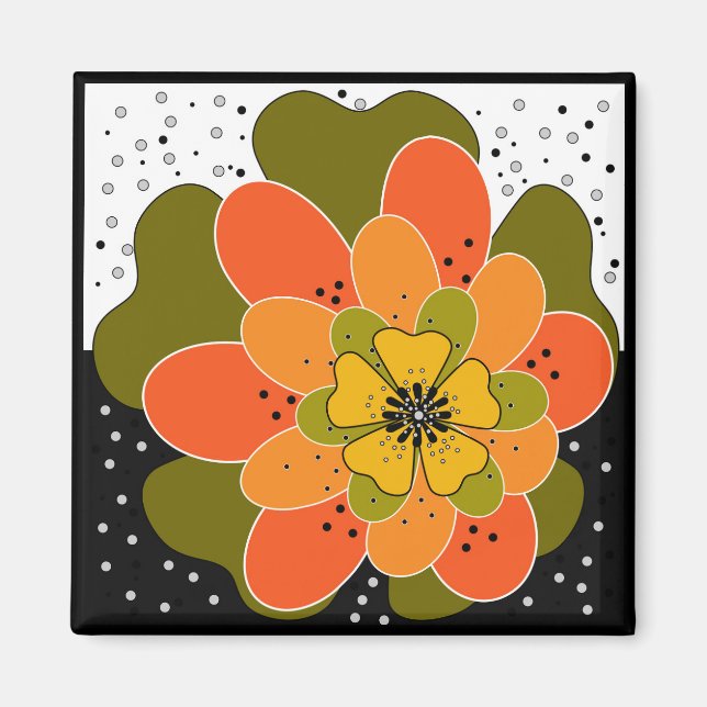 Íman Flores de outono, flor, latido de ilustração (Frente)