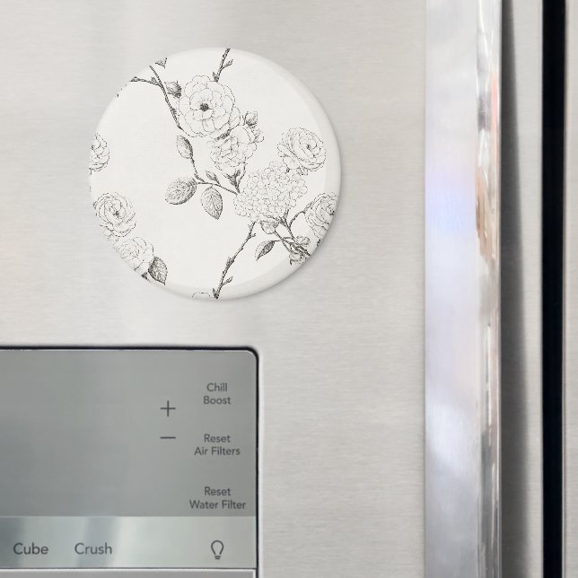 Íman Flores de Outono Pretas e Creme (In Situ (Fridge))
