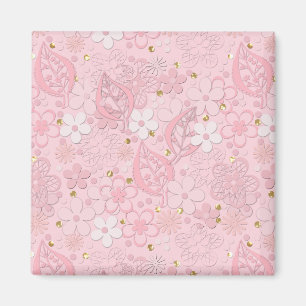 Íman Flores de papel cor-de-rosa