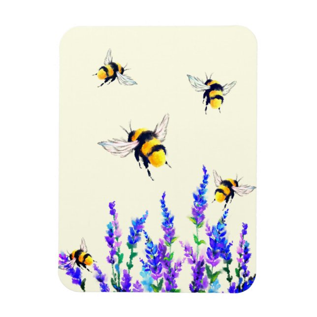 Íman Flores de primavera e Mímã de Abelhas Voadoras (Vertical)