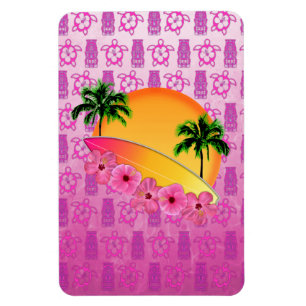 Íman Flores de surfboard e Hibiscus